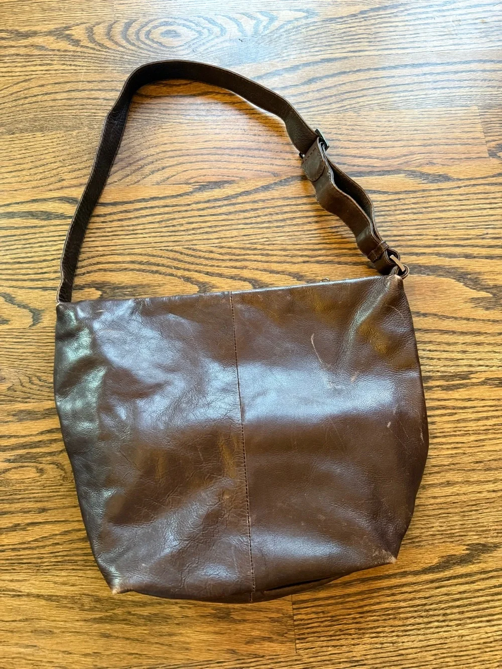 Genuine Leather Slouchy Crossbody Shoulder Bag